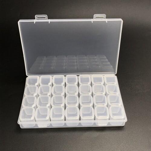 28 Grid Transparent /Colour Portable Screw IC Chip Electronic Component Parts Small Hardware Storage Box Plastic Container Tool