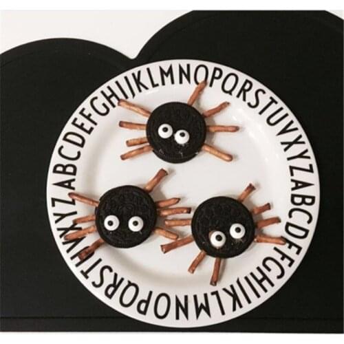 Nordic Childrens Alphabet Deep and Shallow Plate Ins Tableware Baby Auxiliary Food Training Plate Melamine Anti Falling Bowl