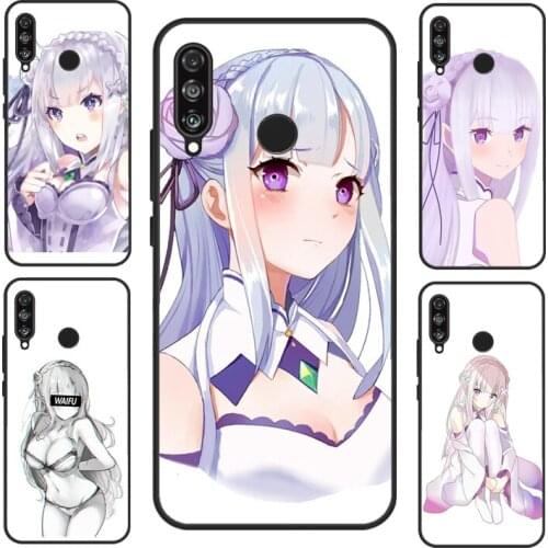 Re Zero Emilia For Huawei P40 Lite P20 P30 Pro Mate 20 Lite Nova 5T P Smart 2019 Case For Honor 8X 9X 10i