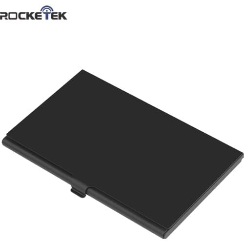 Rocketek Aluminum sd memory card storage case microsd/micro sd holder bag memory box placed with 2 sd cards and 4 micro sd cards