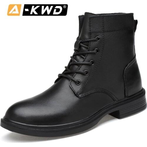 Luxury Men Shoes Zapatos Seguridad Hombre Black Genuine Leather Boots Man Fur Winter Boots Men Single Ankle Boots Men Size 37-50