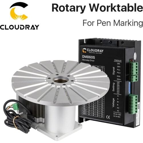 Cloudray Rotary Device Diameter 300mm 20 Pen Slots Rotary Worktable + Driver for Fiber Laser Marking Machine DIY Pen Gift