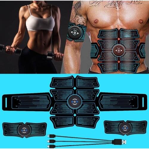 Smart EMS Abdominal Muscle Vibrating Belt Hip Trainer Stimulator Toner Rechargeable Abdominal Massage Electrostimulation Fitness