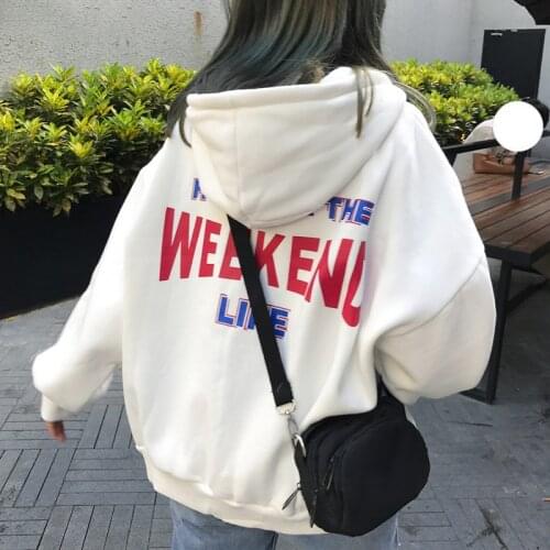 Hoodies Women Hooded Plus Letter Printed Loose Pockets Womens Hoodie All Match Chic Trendy Leisure
