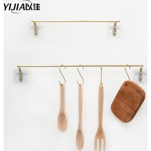 Gold Wall Hanging kitchen Towel Bars Brass Towel Rack Single Towel Rack Bathroom Accessories