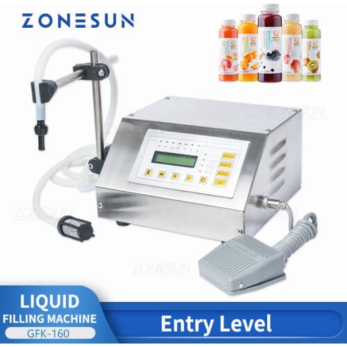 ZONESUN GFK160 Digital Electrical Liquids Filling Machine Water Pumping Filler Automatic Beverage Packaging Equipment,3.5L