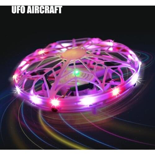 1 Pc Childrens Funny Mini Colorful Drone Quad Induction Levitation UFO Flying Toy Hand-controlled For Kids Cool Birthday Gift