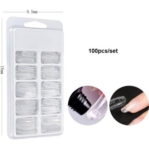 100pcs/box Nail Gel Quick Building Nail Mold Tips Dual Forms Finger Extension Nails Art UV Extend Gel Finger Extension Tools