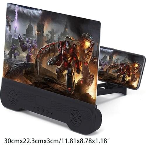 14 inch Dual Speakers Phone Screen Magnifier Mobile Phone Amplifier with Folding Stand Holder Portable Anti-Radiation