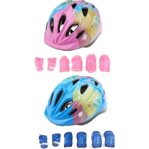 2 Set Kids Roller Skating Scooter Bike Safety Helmet Knee Wrist Elbow Pad Set for Riding Scooter Skateboarding Cycling