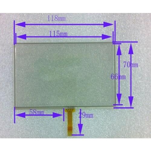 2pcs/lot new 5 inch 4-wire resistance touch screen learning machine DVD car navigation manual screen 118*71 117*70