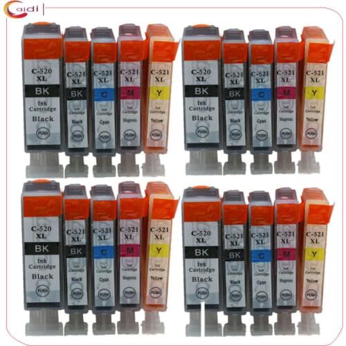 20 PCS PGI-520 CLI-521 PGI 520 CLI 521 Ink cartridges Compatible for canon PIXMA IP3600/IP4600/IP4700 MX860 inkjet cartridge