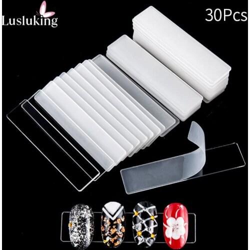 30Pcs/Set Nail Art Board Display Clear Bar Tips Holder Acrylic Chart Manicure Tools Practice False Stick UV Gel Polish
