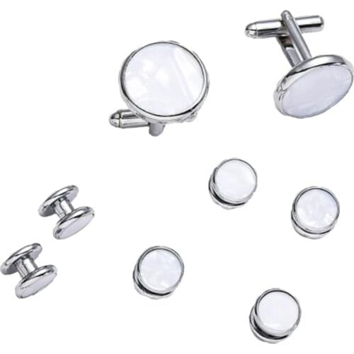 8Pack Novelty Round Mens Cufflinks Studs Suits Party French Cuff Links