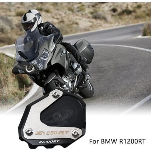 For BMW R1200RT R1200 2004-2013 Motorcycle CNC Aluminum Kickstand Foot Side Stand Extension Pad Support Plate Enlarge Stand