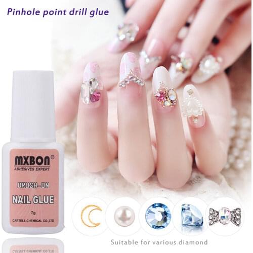 7g Fast Drying Nail Glue for False Nails Glitter Acrylic Decoration with Brush False Nail Tips Design Faux Ongle Nail Care Tool