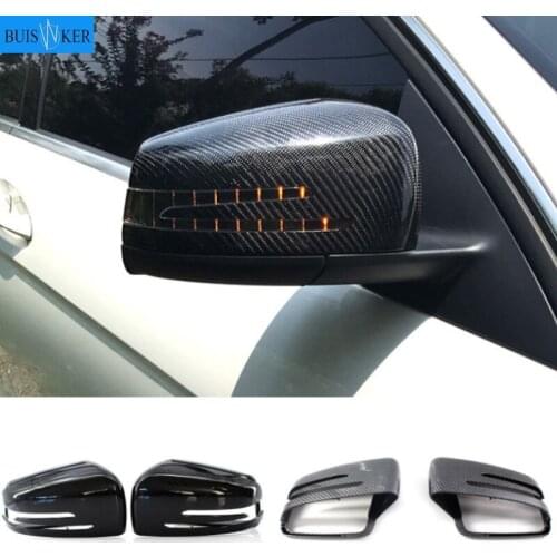 For Mercedes Benz A B C E S CLA GLA GLK Class W176 W246 W204 W212 W221 C177 X204 X156 Carbon Fiber Car Rearview Mirror Cover