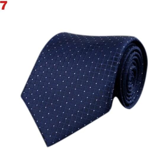 Men Office Business Wedding Neck Tie England Stripes Jacquard Woven 8cm Wide Necktie XIN-Shipping