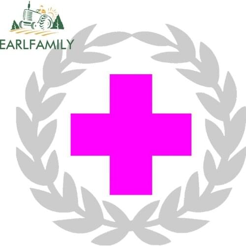 EARLFAMILY 13cm x 12.5cm for Red Cross RV Car Stickers Car Assessoires Decal Waterproof Trunk Laptop Vinyl Material Decoration