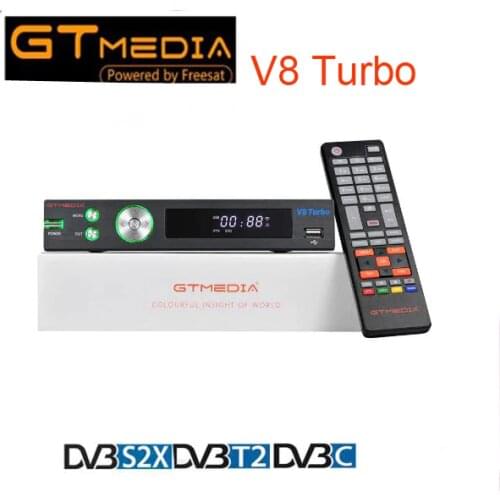 Gtmedia V8 Turbo Pro2 DVB-S/S2/S2X,DVB+T/T2/Cable(J83.A/B/C)/ISDBT bulit in WIFI Support Full PowerVu, DRE &Biss key