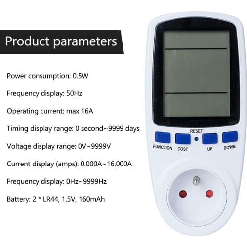 AC Power Meters Digital Wattmeter Energy Meter Watt Calculator Monitor Electricity Cost Measuring Socket Analyzer