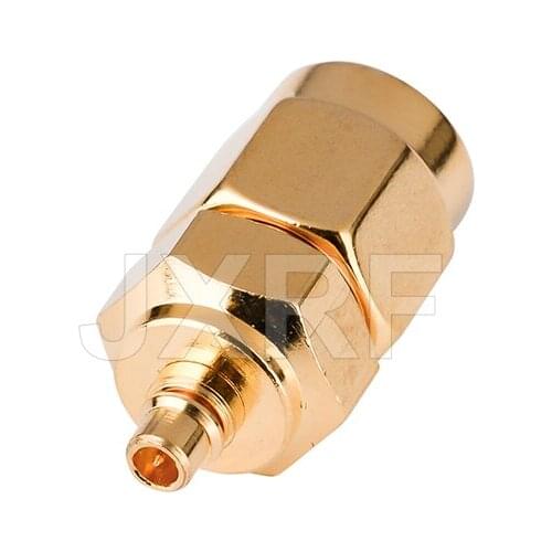 JXRF Coaxial Coax Adapter SMA Male Plug to MMCX Male Plug Straight Gilded MMCX to SMA Connector