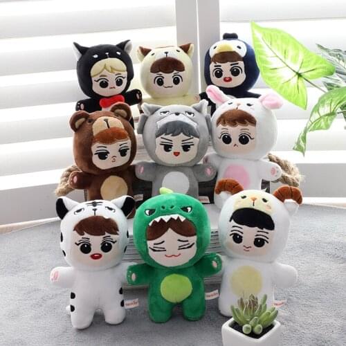 Korean Pop EXO BAEKHYUN CHANYEOL CHEN D.O. KAI LAY SEHUN SUHO XIUMIN Plush Star Doll Cute Fans Toys Quality Gifts