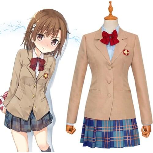 Anime To Aru Majutsu no Index Cosplay Misaka Mikoto Costume Toaru Kagaku no Railgun School Uniform Halloween Party Suit