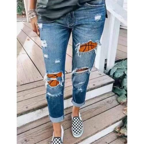 Summer New Denim Pants Women Stretchy Streetwear Jeans Female Ripped Blue Casual Jeans Female Plus Size Hole Jeans Trousers