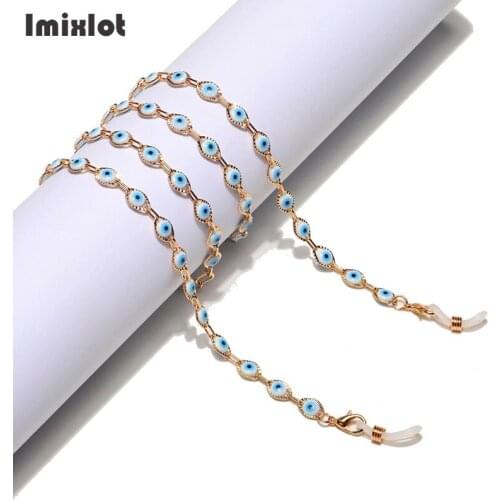 Fashion Enamel Blue Evil Eye Sunglass Chains Lanyard Necklace Eyewear Accessories Reading Glasses Strap Eyeglasses Hanging Chain