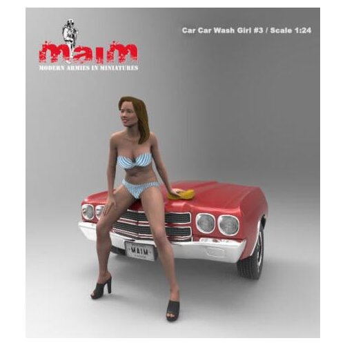 1/24 Resin Model Building Kit Figure Car wash woman (no car)