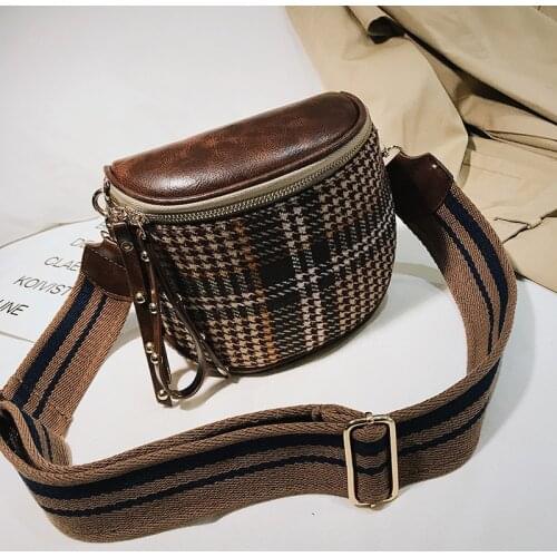 Fashion Saddle Women Shoulder Crossbody Bags 2021 Handbags Luxury Design Zipper Ladies Wide Strap Messenger Bag Female