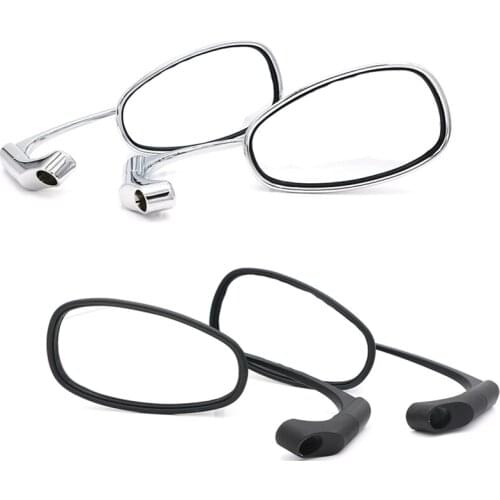 1 Pair 10mm/8mm Motorcycle Rearview Mirrors Universal Retro Black Scooter Motor Side Rear View Mirrors Motorbike Fashion Mirror