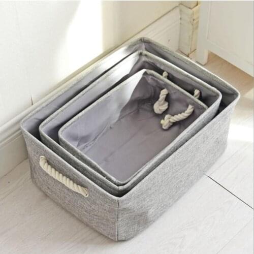 Cotton Linen Kids Toys Books Organizer Box Folding Washing Case Laundry Storage Basket Large Capacity