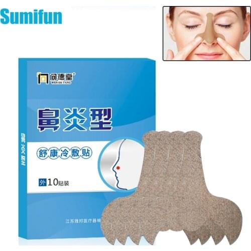 10pcs Rhinitis Sinusitis Plaster Breathe Nasal Strips Nasal Congestion Treatment Patch Relieve Runny Nose Sticker Health Care