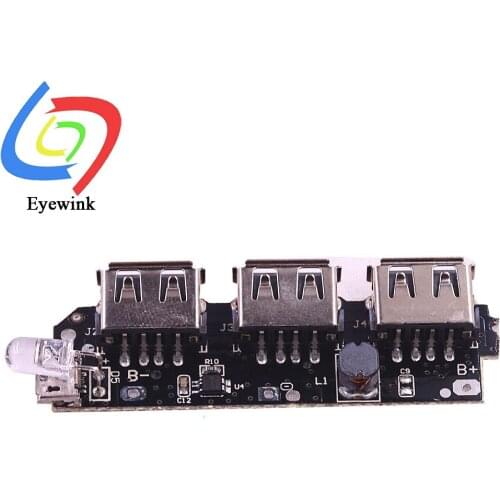 5V 2.1A Booster Board 3.7V Booster Power Module 3 USB Power Bank Booster Board DIY Mobile Power Board
