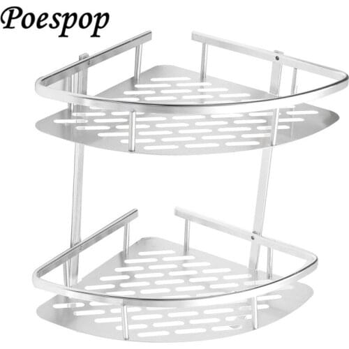 POSEPOP Space Aluminum Bathroom Shelf Shower Shampoo Soap Cosmetic Shelves Bathroom Accessories Storage Organizer Rack Holder