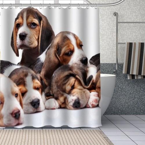 DIY Bathroom Durable Waterproof Shower Curtain Beagle dog Home Decoration Bathroom Curtain 1pc custom Drop Shipping