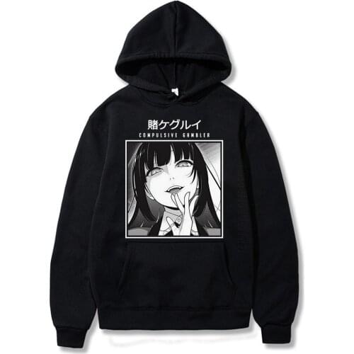 COMPULSIVE LIAR Yandere Gambler Girl Hoodie Kakegurui Anime Hoodies Men/Women Sweatshirt Streetwear Unisex