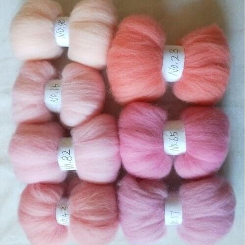 WFPFBEC felting wool for needle roving wool fiber combed 100% wool merino felt 70g 10g/color 7colors