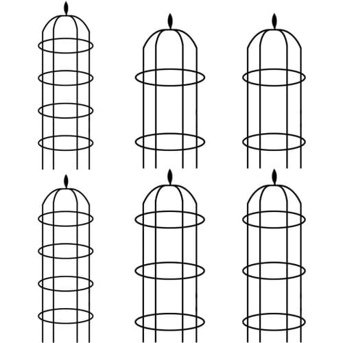 1.2/1.5/1.8m High Garden Obelisk Trellis Metal Flower Stand Plant Support Tower for Climbing Plants Tall Vertical Trellis Plant