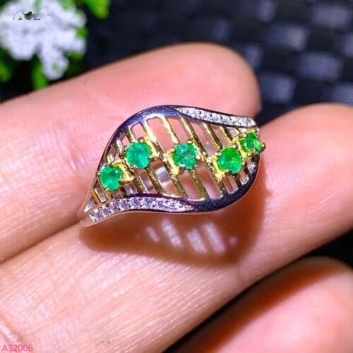 Jewelry 925 sterling silver natural emerald girl ring micro-set luxury fashion new faceted ellipse can be reviewed