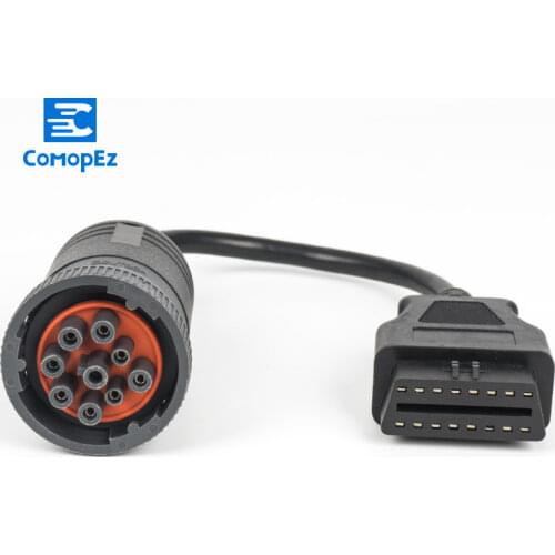 Deutsch J1939 9pin to 16pin OBD 2 Tuck Cable 9 pin 16 PIN Female 1ft/0.3m