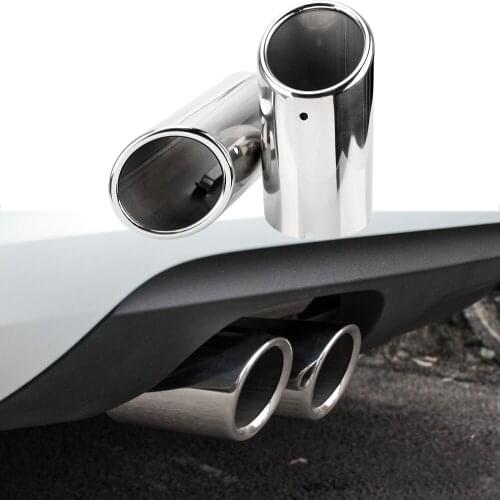 Car Exhaust Tip Muffler Pipe Cover 2pcs For VW Tiguan Volkswagen Passat B7 CC Auto Accessories For Audi A4 B8 A3 A1 Q5