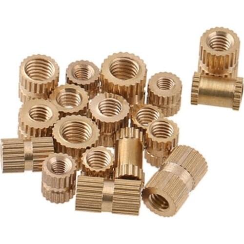 20pcs M4 Copper inserts injection molded coppers nuts embedded parts knurled nut flower mother