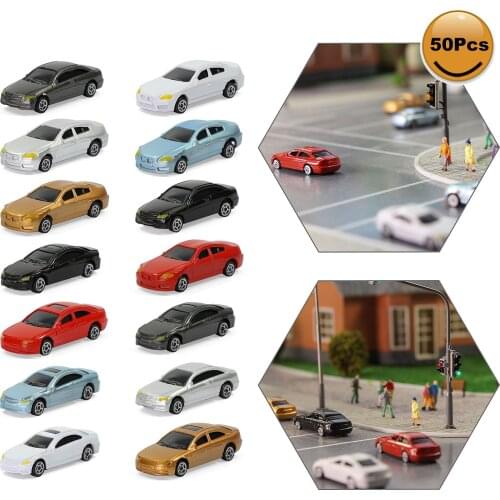 50pcs Model Trains Mini Model Cars N Scale 1:160 Railway Layout Model Cars C150