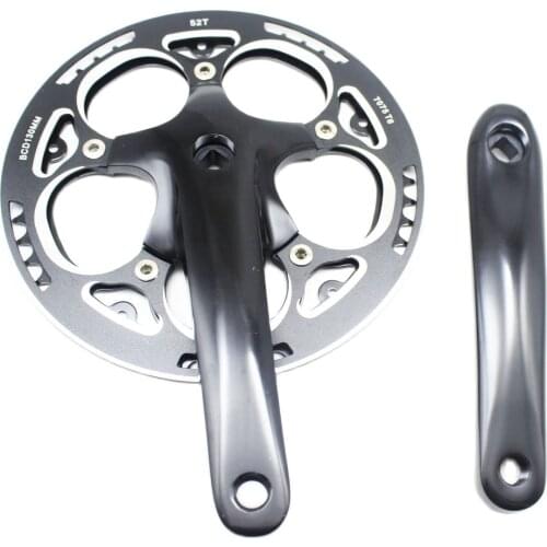 52T Single Speed Folding Bike Road Bike Crankset Bicycle Crank Set 170MM Chainring Bike Parts Bicycle Chainwheel Sprocket