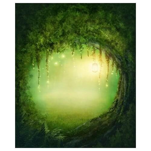 5x7ft Green fairy tale photography backdrop background printed with green light photo studio newborn Art wallpaper