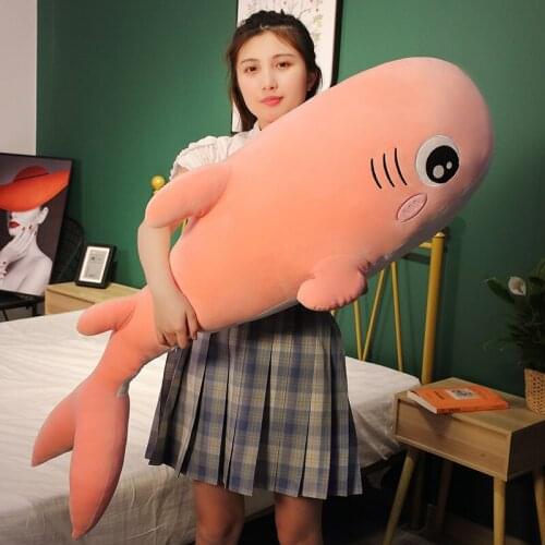 80-120cm Cute Dolphin Plush Toys Lovely Fish Pillow Stuffed Soft Nice Animals Dolls For Kids Girls Birthday Gifts