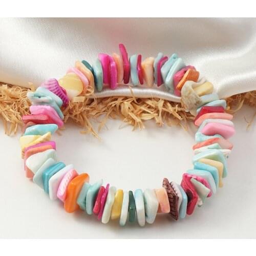 Explosion Style Trendy Bohemian Shell Bracelet Female Japan and South Korea Fashion Irregular Elastic Color Bracelet Girl Gift